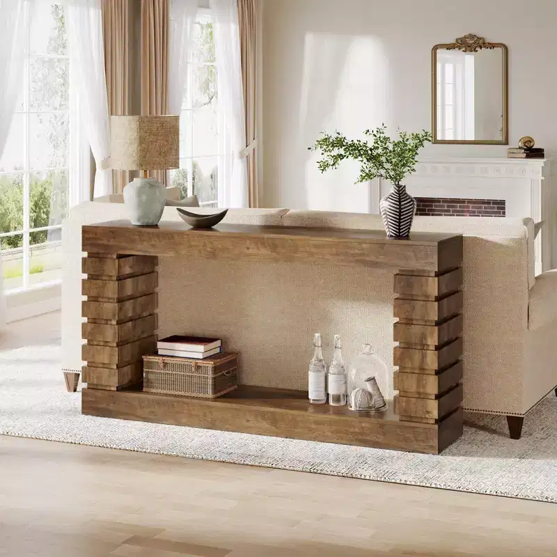 70. 87 Wood Rectangular Console Table