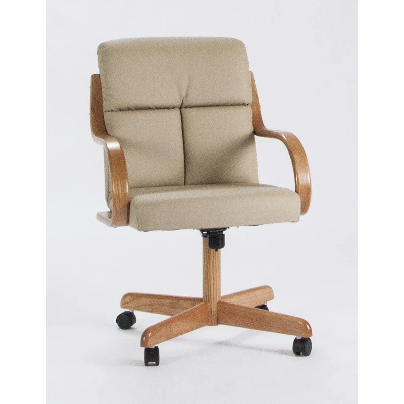 Desert Beige Bonded Leather Swivel Armchair – Single Seat, Extra Tall