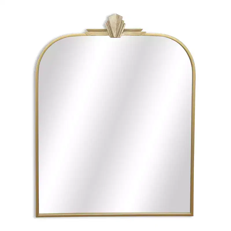 HomeRoots 31 Gold Metal Art Deco Arch Accent Mirror