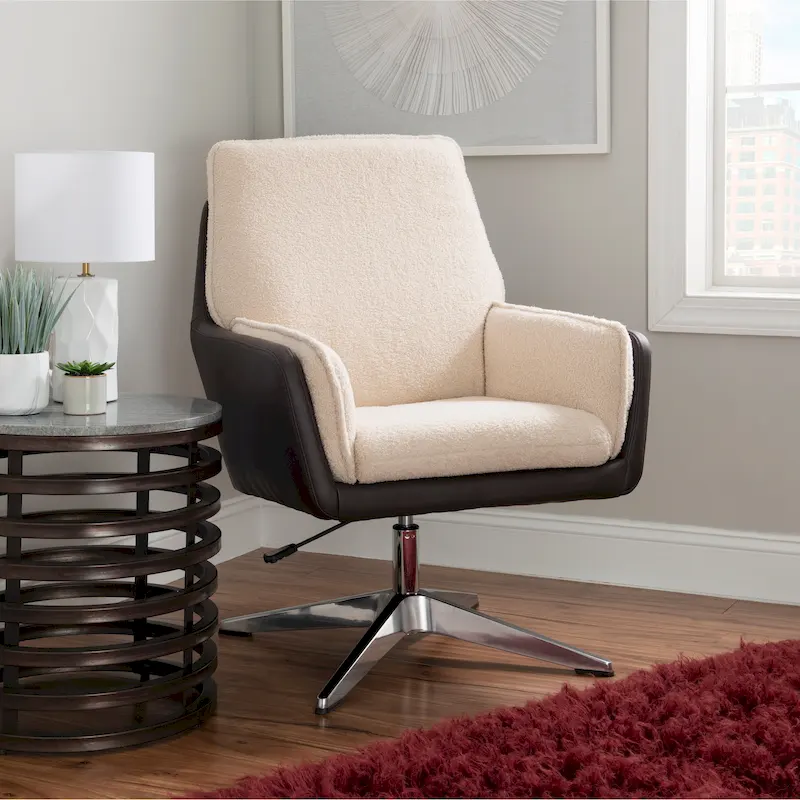 Marcia Swivel Sherpa Chair Accent Chair