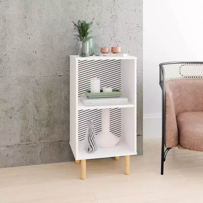 Essex Nightstand White/Zebra - Manhattan Comfort