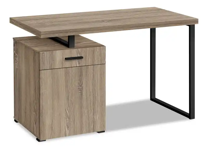 47.25 Reversible Office Desk with Drawer & Cabinet