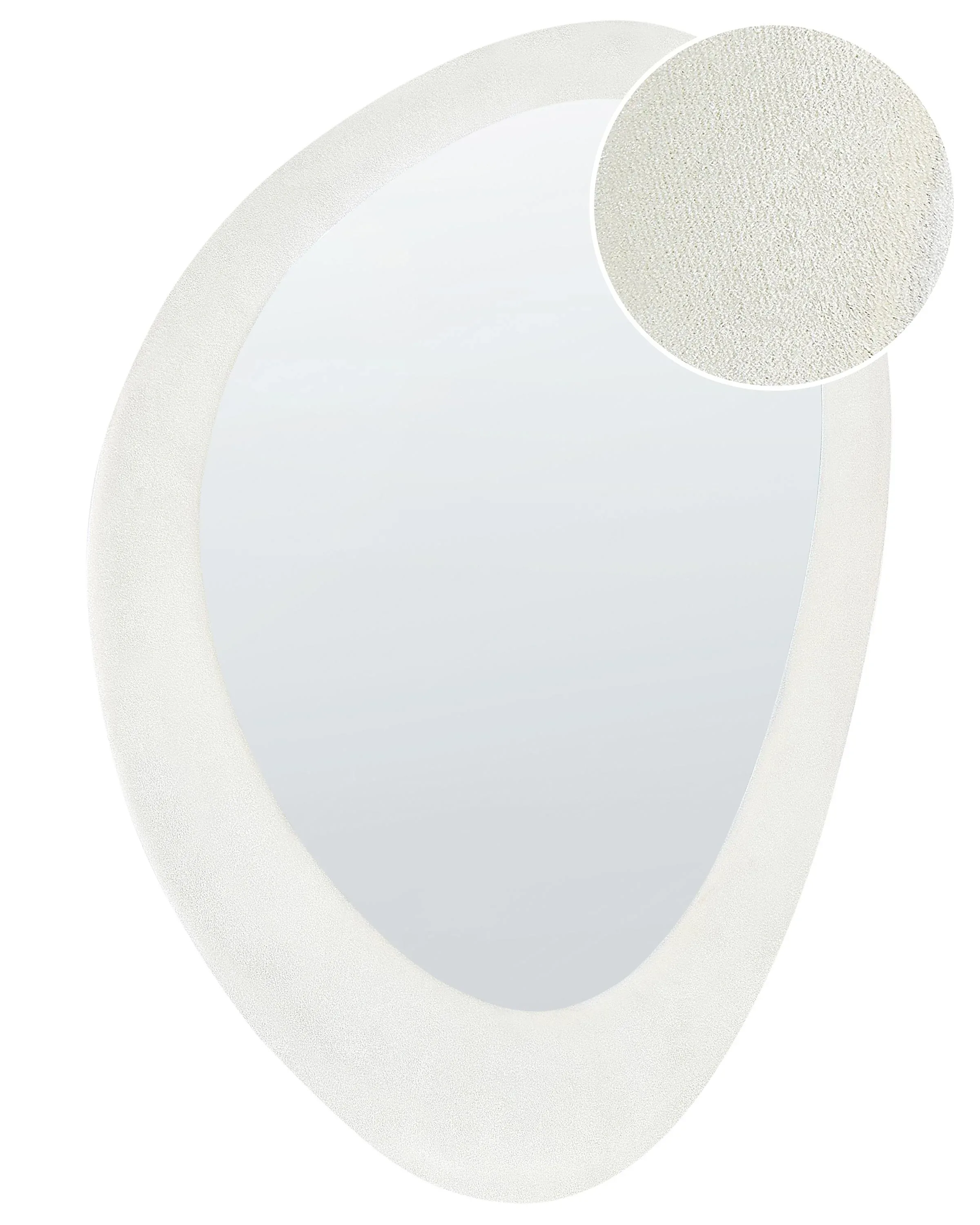 Specchio Ovale Velluto Bianco sporco 60x90 cm