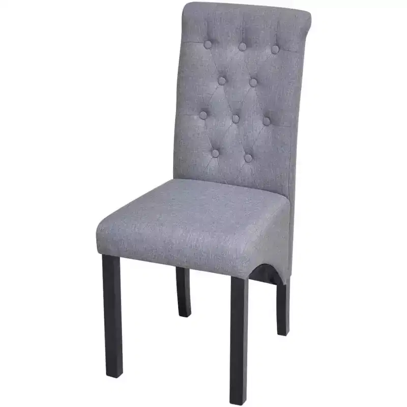 vidaXL Dining Chair Set of 2 Dark Gray Wooden frame Standard Durable