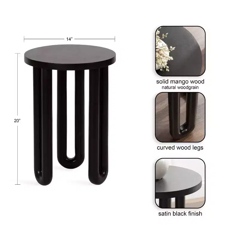 Kate and Laurel Kenzo Wood Side Table