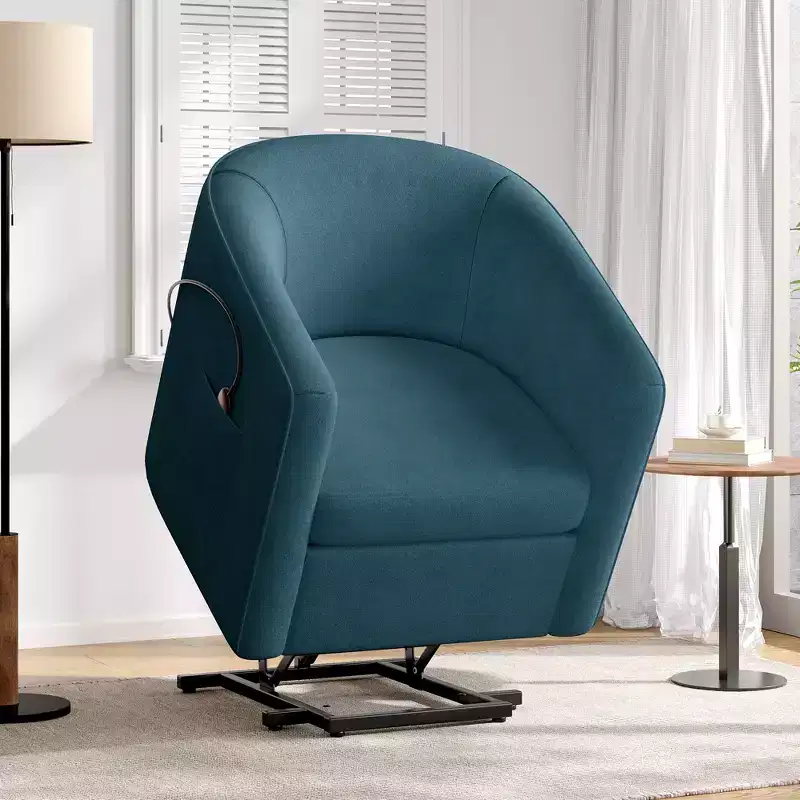 Power Lift Recliner Upholstered Accent Chair with Lift Assist & Footrest for Seniors, Barrel Chair Padded Armchair Club Chair - ModernLuxe