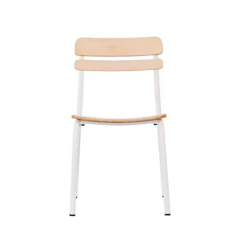 Emma and Oliver Set of 2 Dining Chairs with Metal Frames and Solid Wood Seats and Backs with Antique Finishes