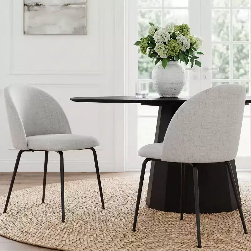 Eileen 30 H White Upholstered Side chair