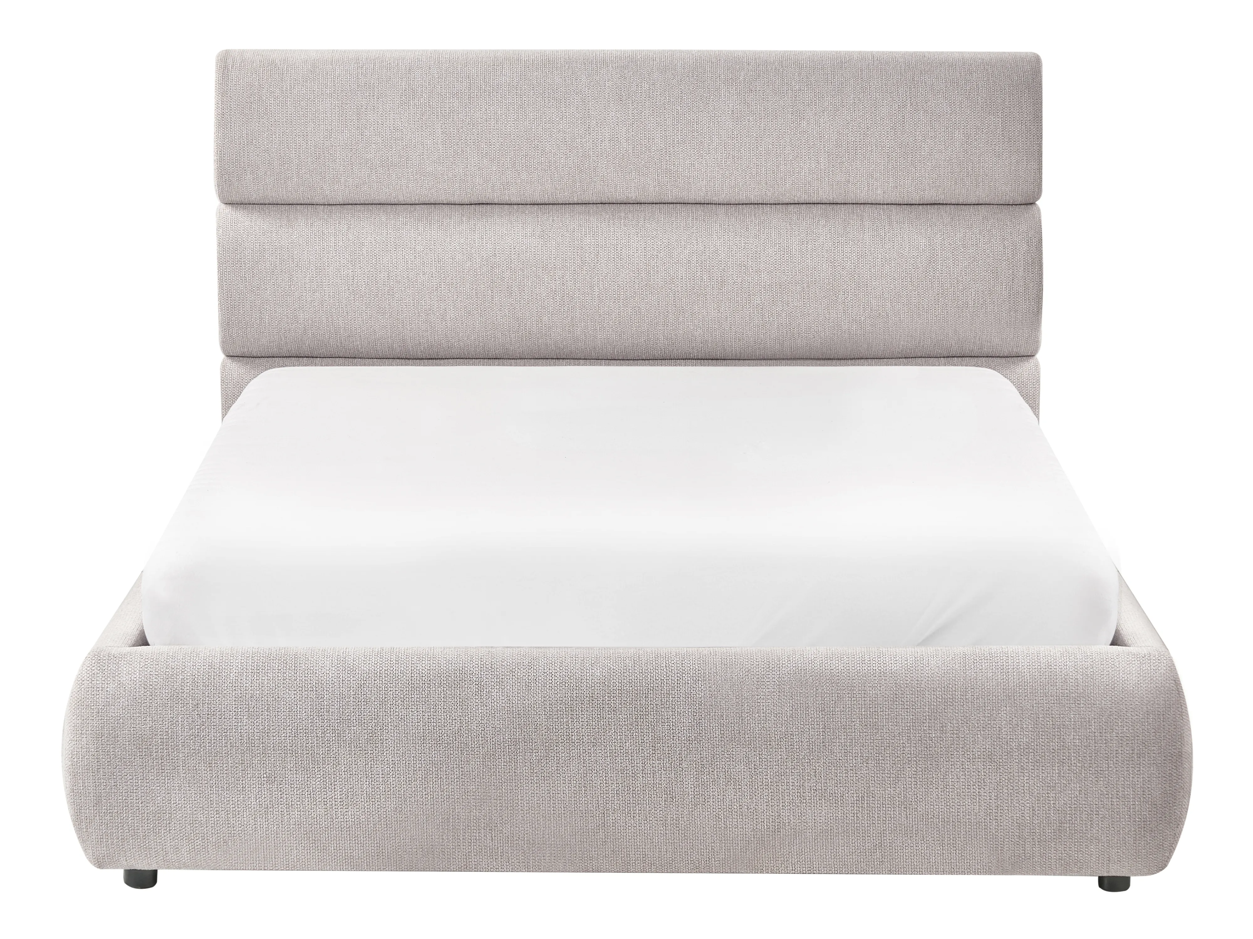 Letto contenitore Lino sintetico 140 x 200 cm Grigio