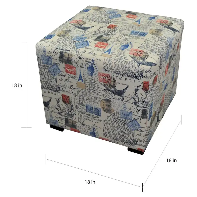 Natural Square 4-Button Ottoman – Single