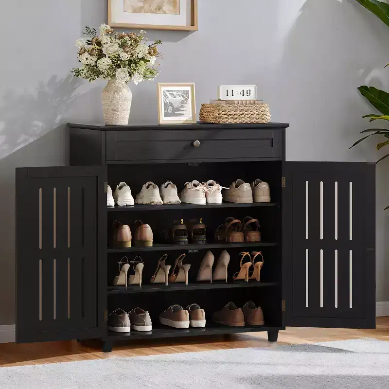 4 Tier Wooden Shoe Storage Cabinet