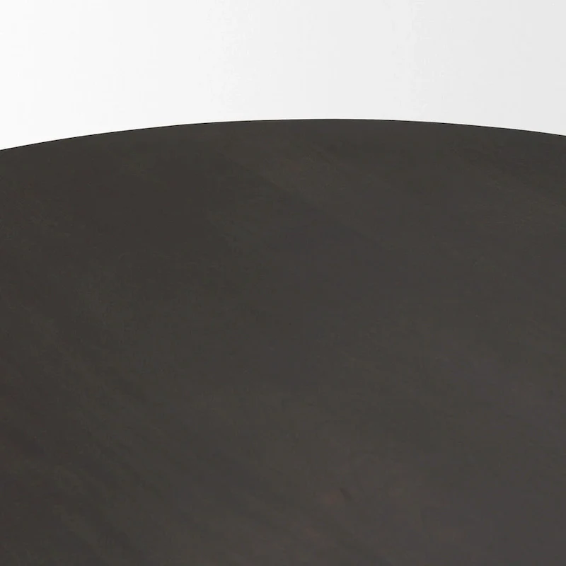 60 Round Textured Espresso Wood w/ Geometrical Base Dining Table - 60.0L x 60.0W x 30.0H