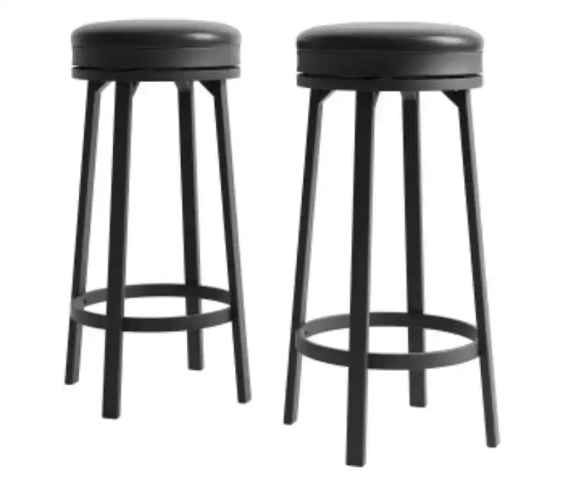 Swivel Bar Stools, Iron + MDF, 2 PCS