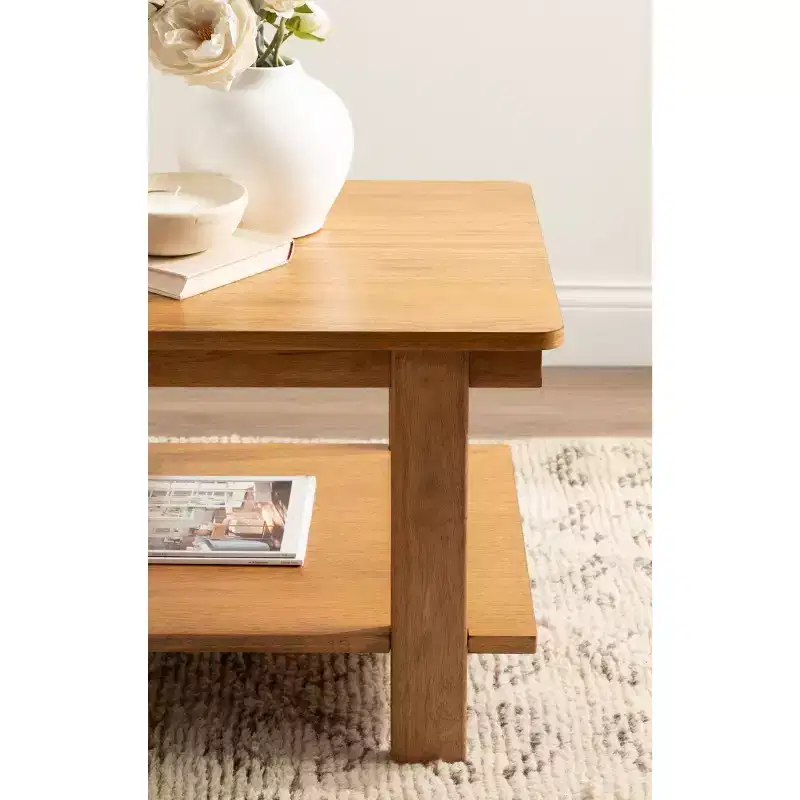 Wood Two-Tier Coffee Table 36''W x 20''D x 18.5''H