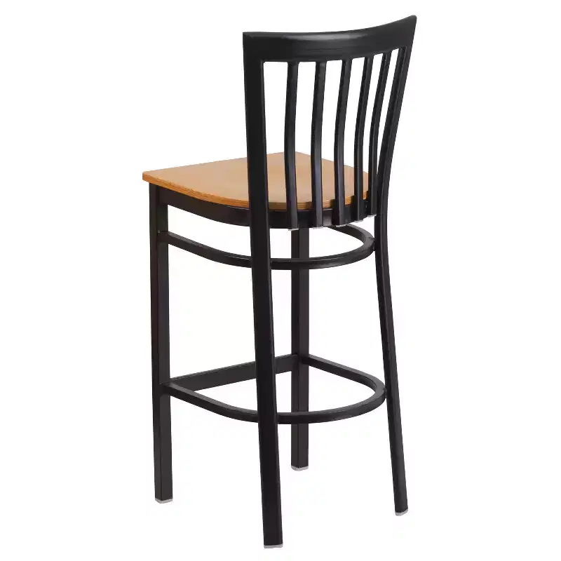 School House Back Metal Restaurant Barstool, Set of 2