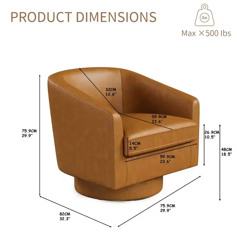 Swivel Accent Chair with 360-Degree Rotating Base – Available in Set of 1 or 2
