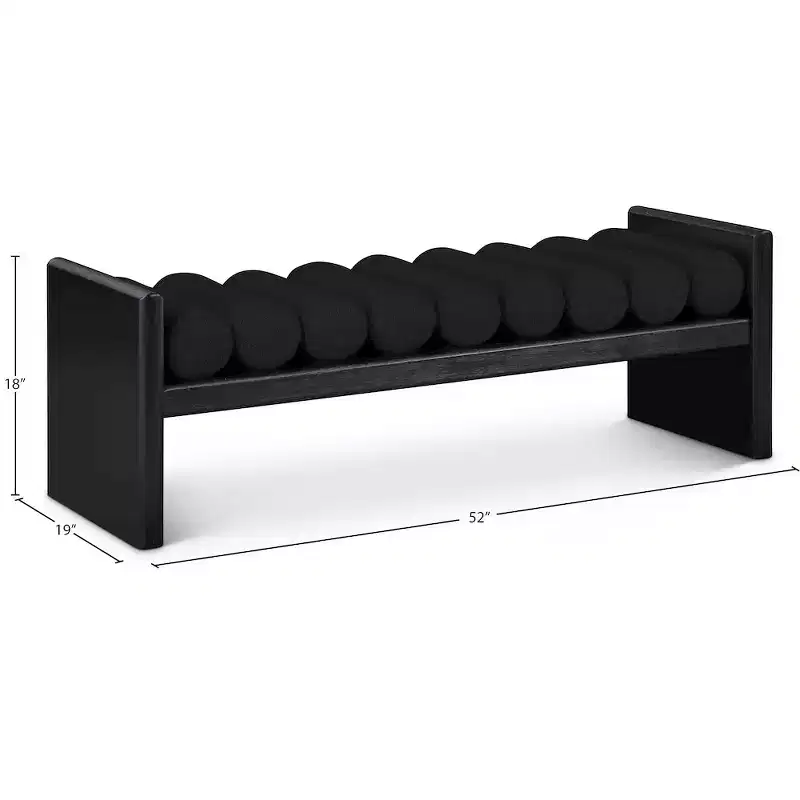 Meridian Furniture,Waverly Boucle Fabric Bench