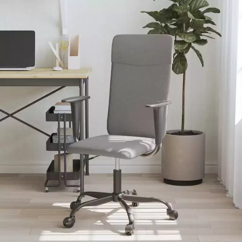 Office Chair Light Grey Fabric, Metal, Plywood
