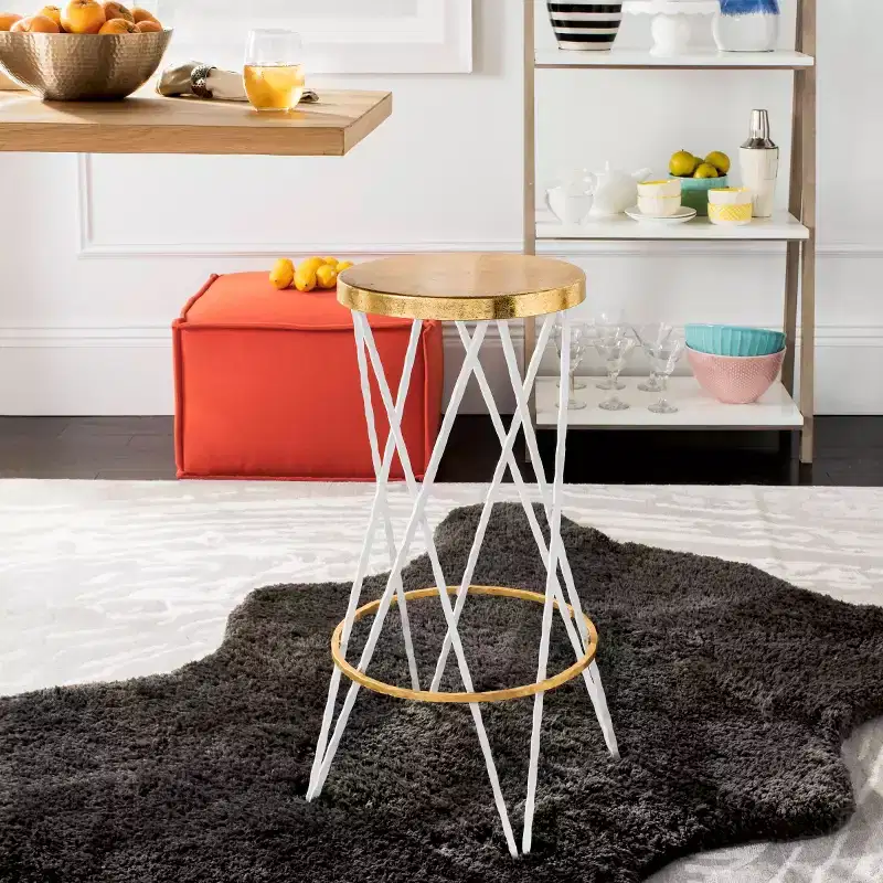 Hester Barstool - FOX3253B - White/Gold - Safavieh Couture
