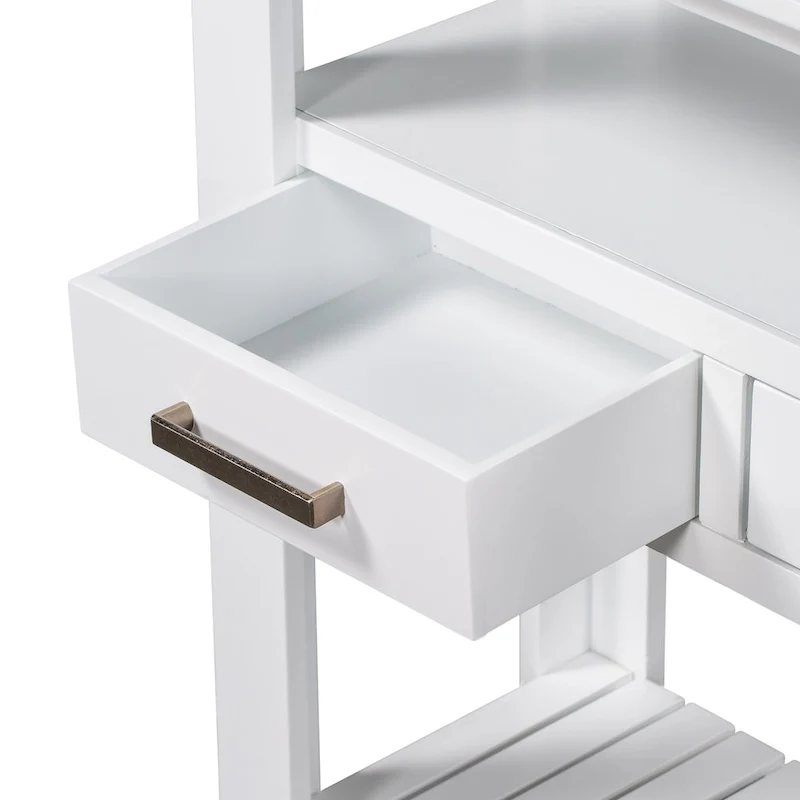 62.2 Modern Console Table with 4 Drawers and 2 Shelves