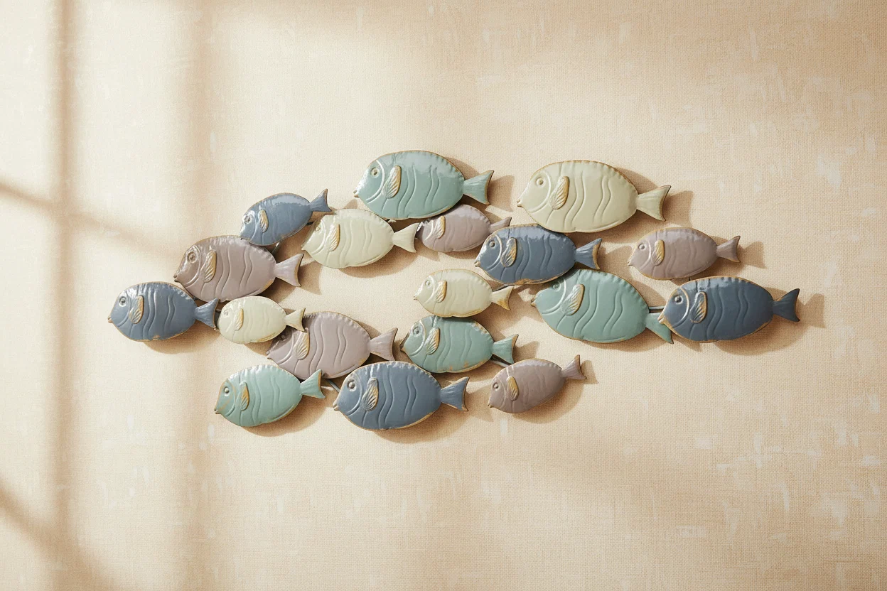 Decorazione da parete Pesce Metallo 47 cm Multicolore