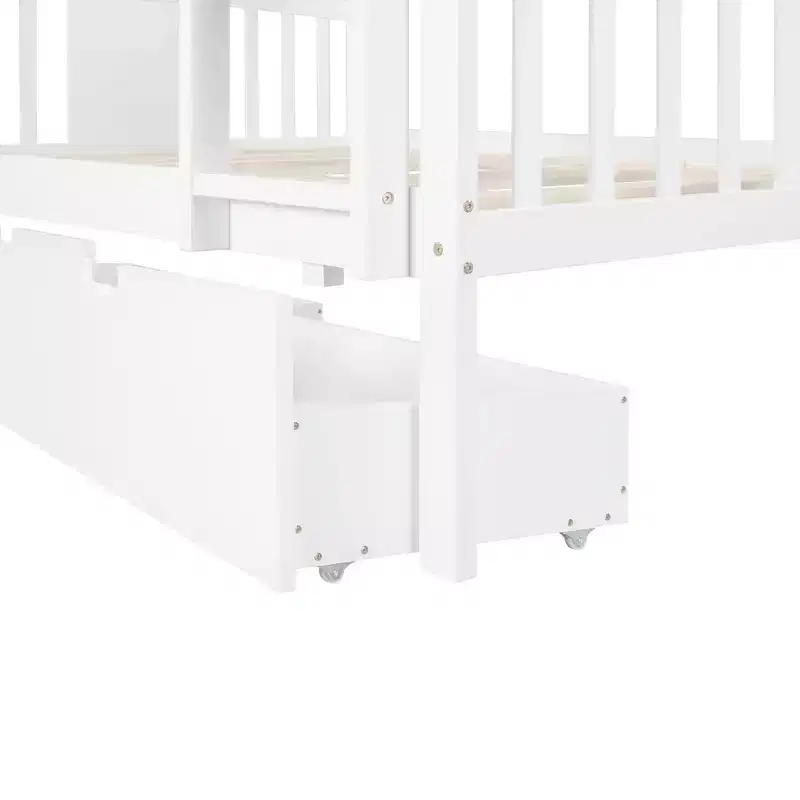 Luxystar Modern Full over Full Bunk Bed with 2 Drawers