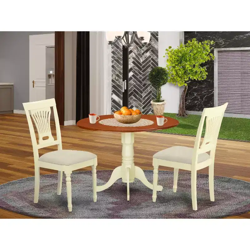Round Dining Table Set for 2 - Kitchen Table with Chairs - Small Space Dining Furniture