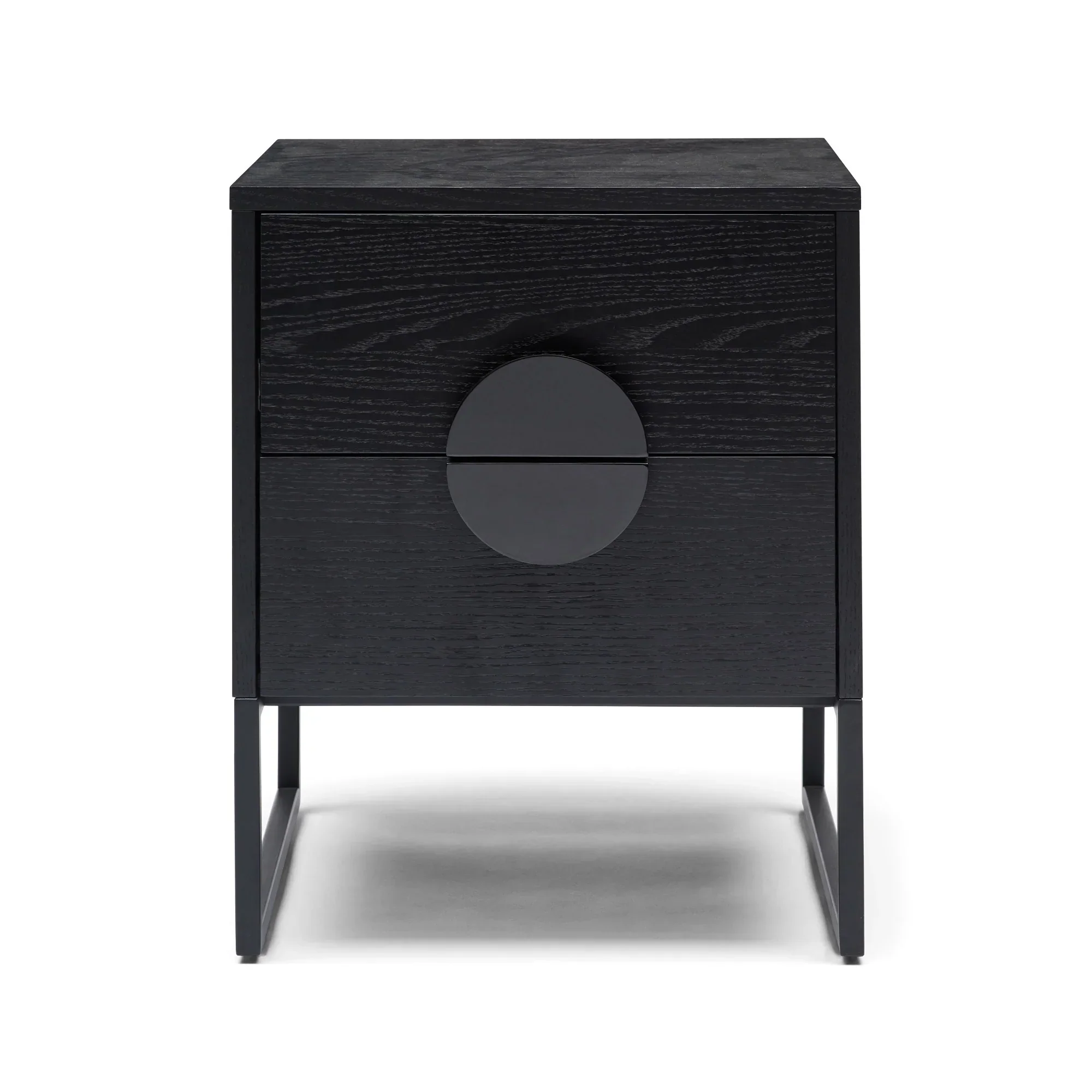 Modern Black oak Oak Bedside Table for Bedroom