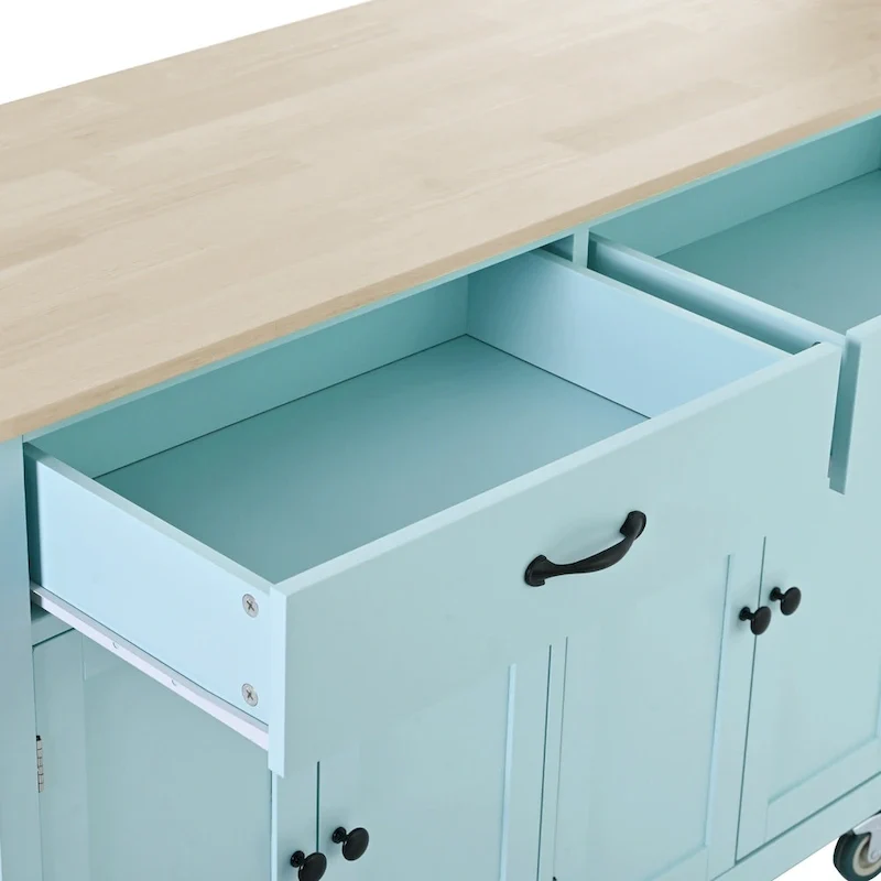 Kitchen Island Finish with Wood Top Kitchen Cart