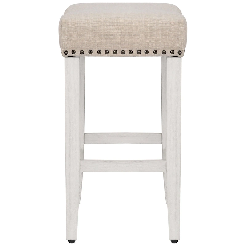 Jameson Upholstered Polyester Antique White 24 Inch Counter Stool