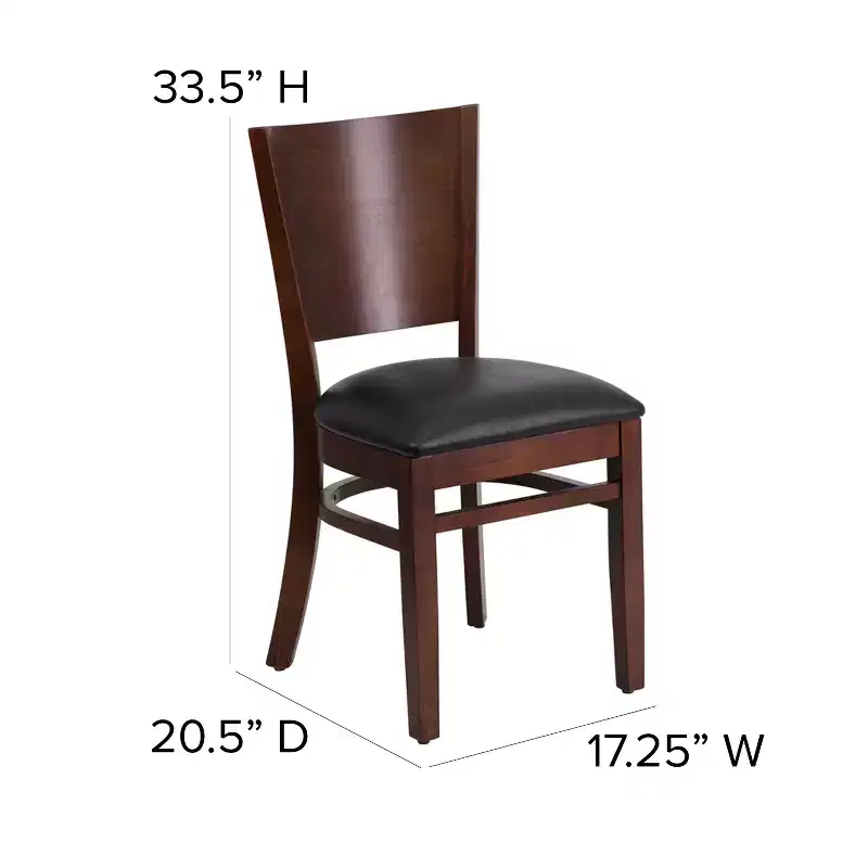 Emma and Oliver Solid Back Wooden Restaurant Dining Chair