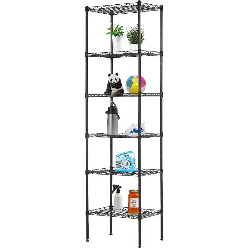 FDW 6 Tier Wire Shelving Unit Heavy Duty Storage Rack Metal Shelf Garage Organizer Shelves
