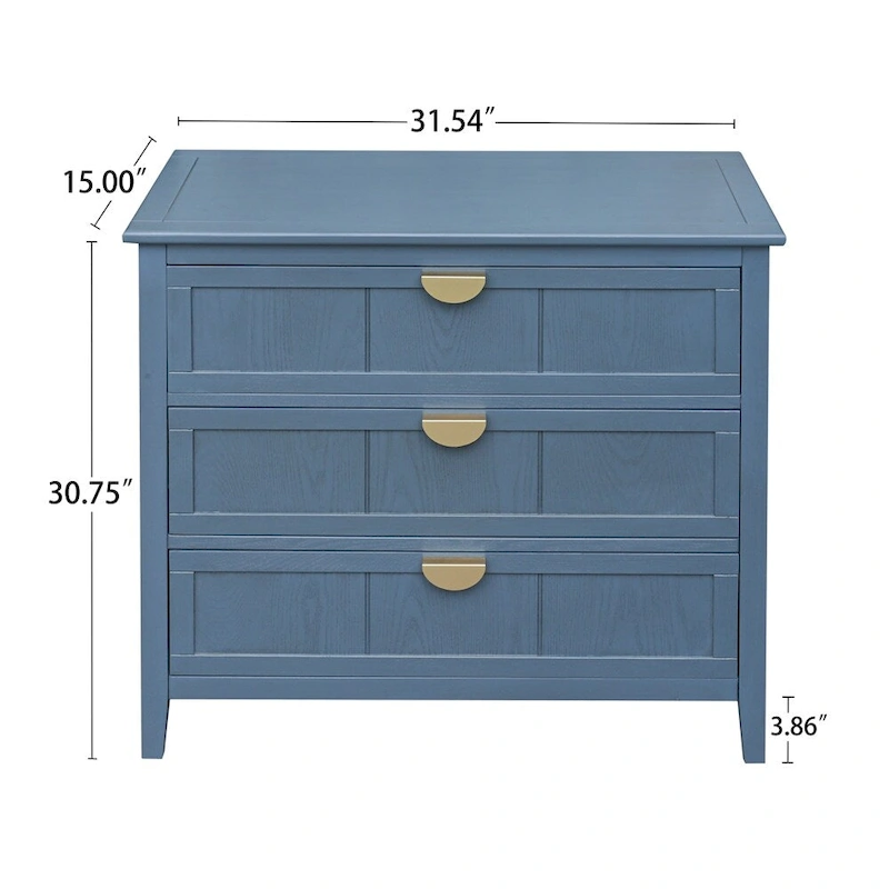 American Style Cabinet with Non-Slip Foot Pads and 3 Drawer