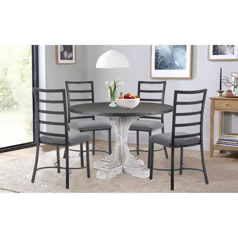Boraam Serrano Round Dining Table Whitewash/Dark Brown