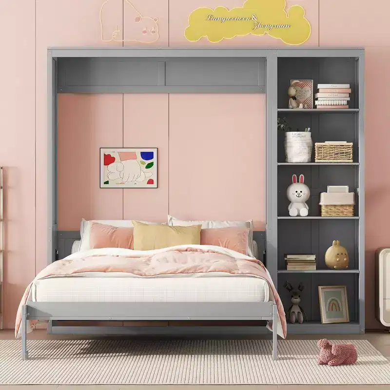 Murphy Bed Wall Bed with Shelves