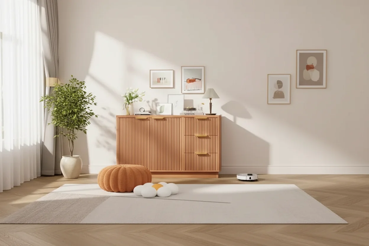 47 in Modern Sideboard Buffet Cabinet with Storage, Compact Wood Kitchen Cabinet with 3 Drawers & Shelf, Buffet Table for Dining Room Living Room