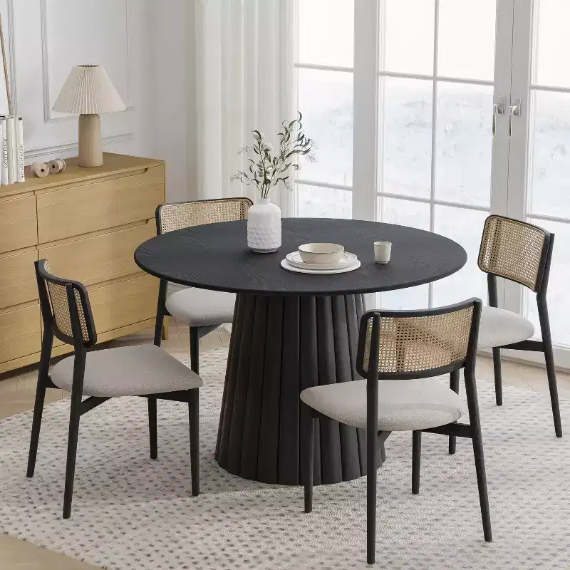 Modern Round Dining Table Wood Kitchen Table