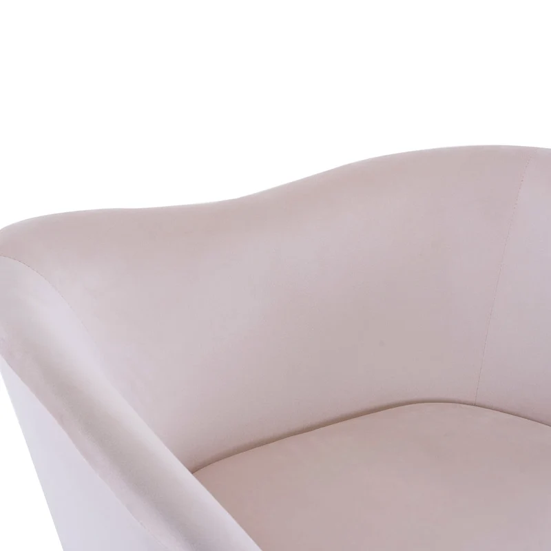 Christopher Knight Home - Eliana Modern Teddy Fabric Accent Chair with Curved Backrest and Gold Legs
