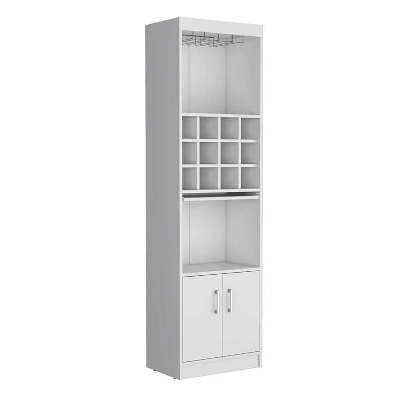 71-Inch 5-Tier Bar Cabinet with Wine Rack & Stemware Holder
