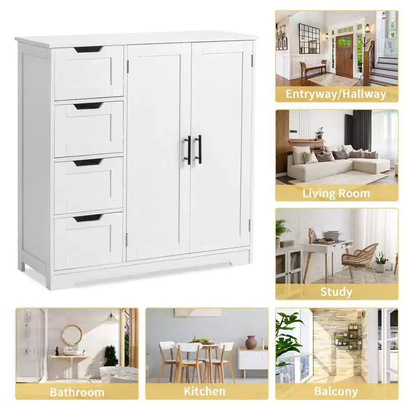 Karl Home | Freestanding Bathroom Cabinet White