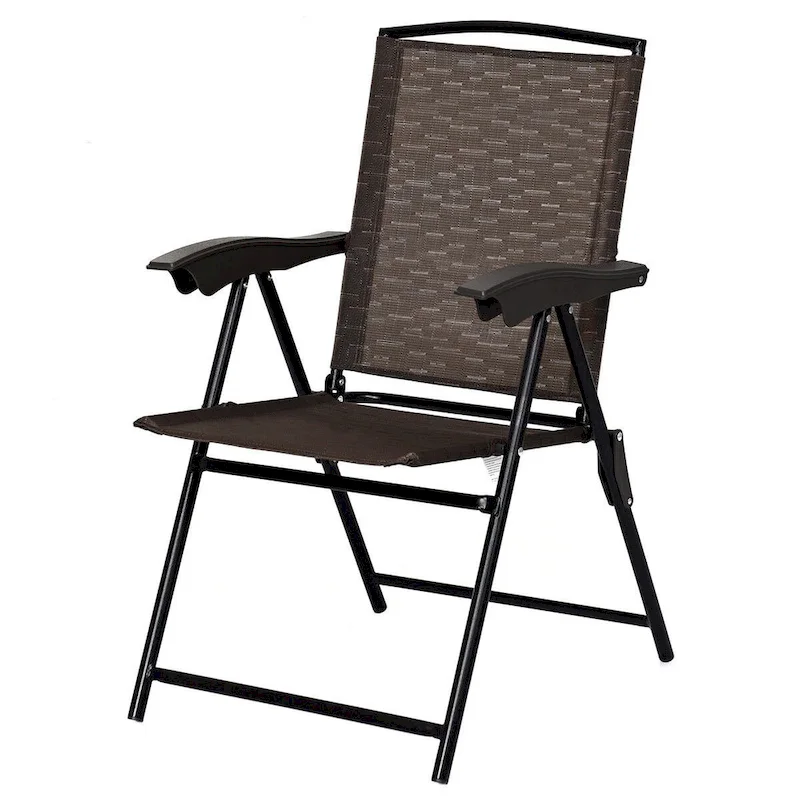 Gymax 4PCS Adjustable Folding Fabric Chair Powder Coated Steel Tube - 21 x 27 x 35.5