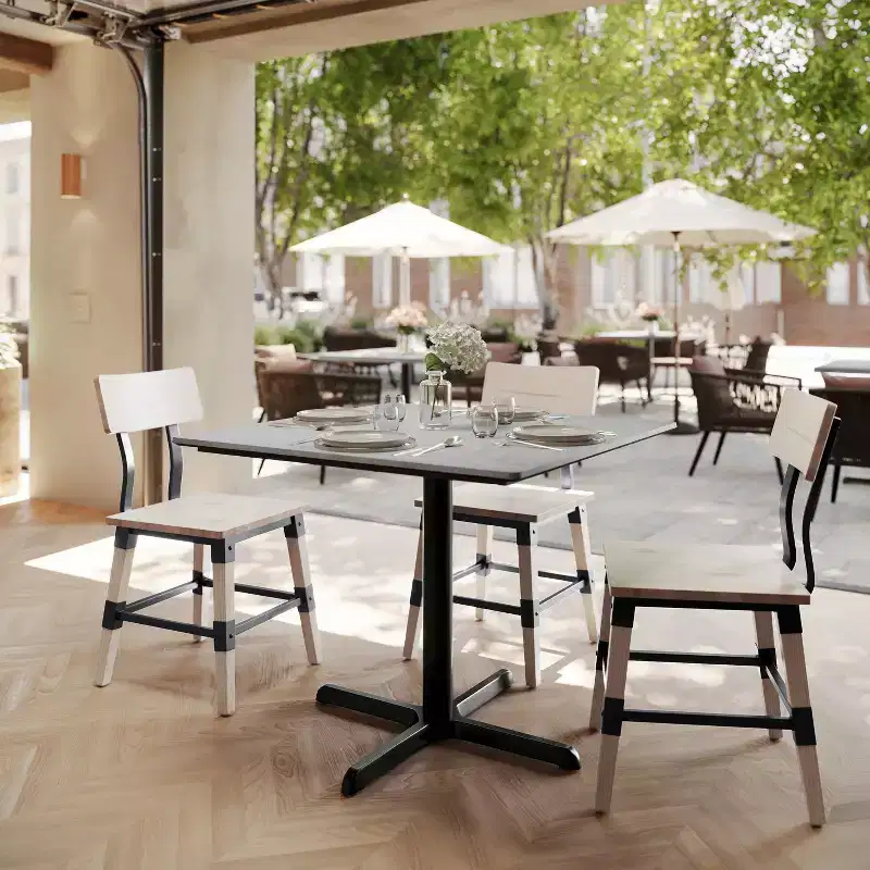 Flash Furniture Acadia Tabletop with TopGuard HPL Technology and Table Height X-Base