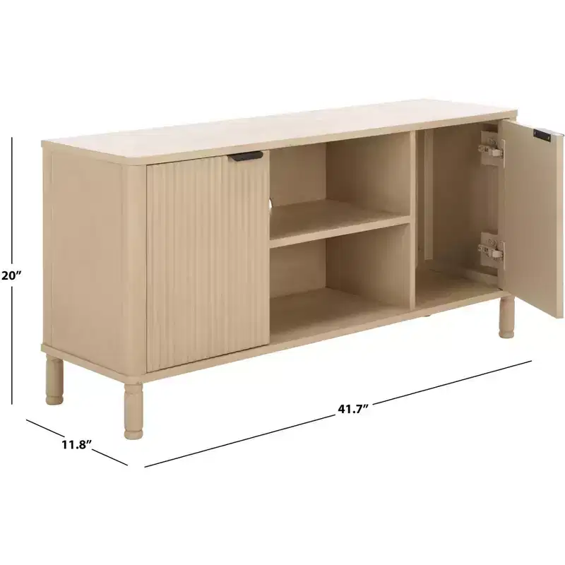 2-Door TV Stand | Desert Brown / Matte Black / Natural | Fits up to 43