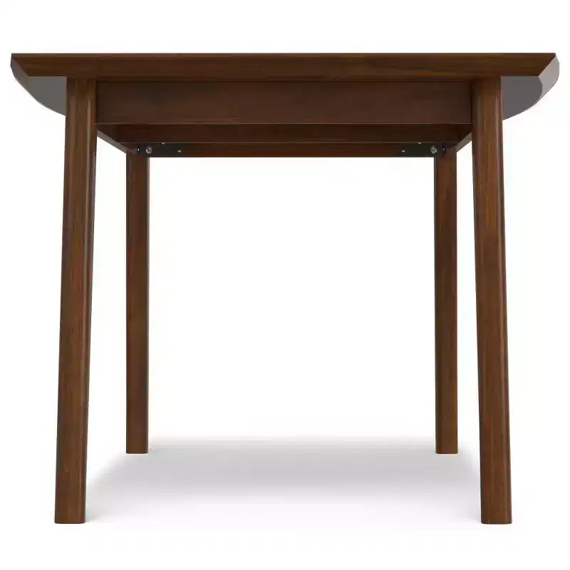 Mid-Century Rectangle Dining Table, Rubberwood Frame, Seats 6, Brown, 66