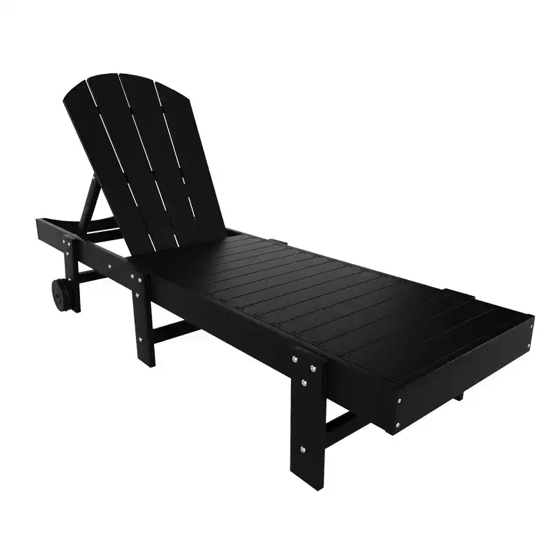 WestinTrends Malibu 2 Piece Adirondack Poly Reclining Chaise Lounge With Wheels