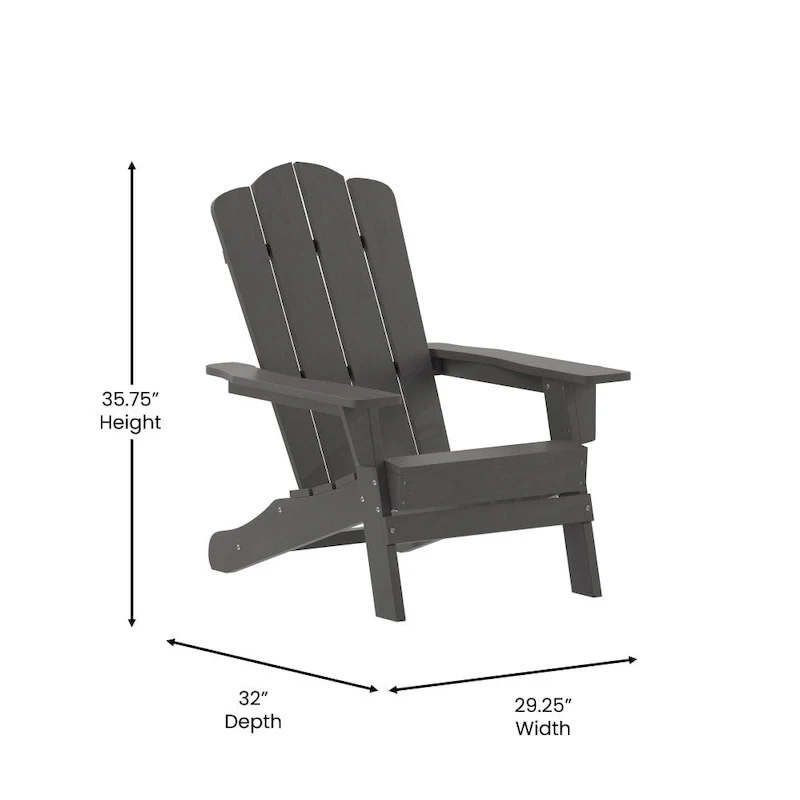 Set of 4 All-Weather Adirondack Chairs with Cupholders