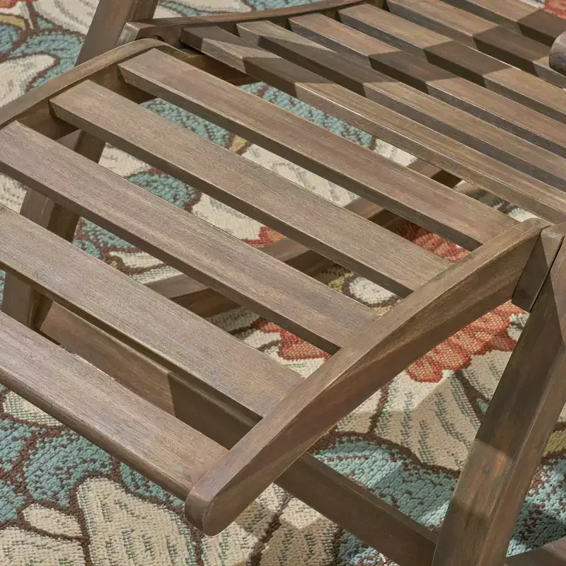 Sunview 2pk Acacia Wood Recliner Rocking Chairs: Patio Seating, Weather-Resistant - Christopher Knight Home