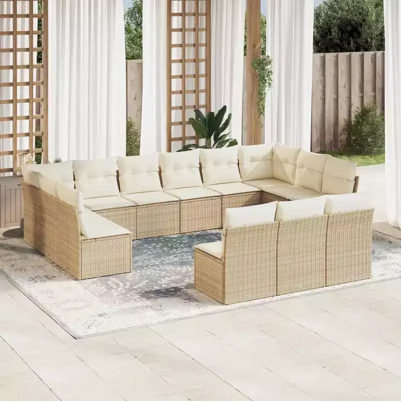 vidaXL Modular Garden Sofa Set with Cushions - Outdoor Comfort