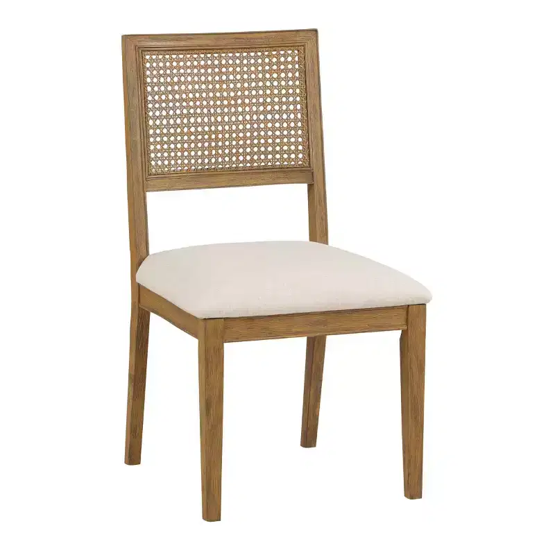 Set of 2 Alaina Dining Chairs Linen - OSP Home Furnishings: Rubberwood Frame, Cane Back, Polyester Upholstery