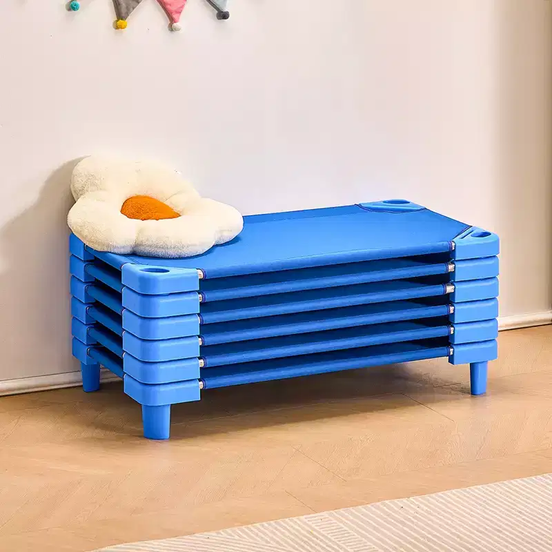 VEVOR Stackable Kiddie Cot,Pack of 6, Portable Toddler Nap Cots, Standard Size 42 L x 23 W Daycare Cots for Kids, Preschool Classroom Daycare Beds
